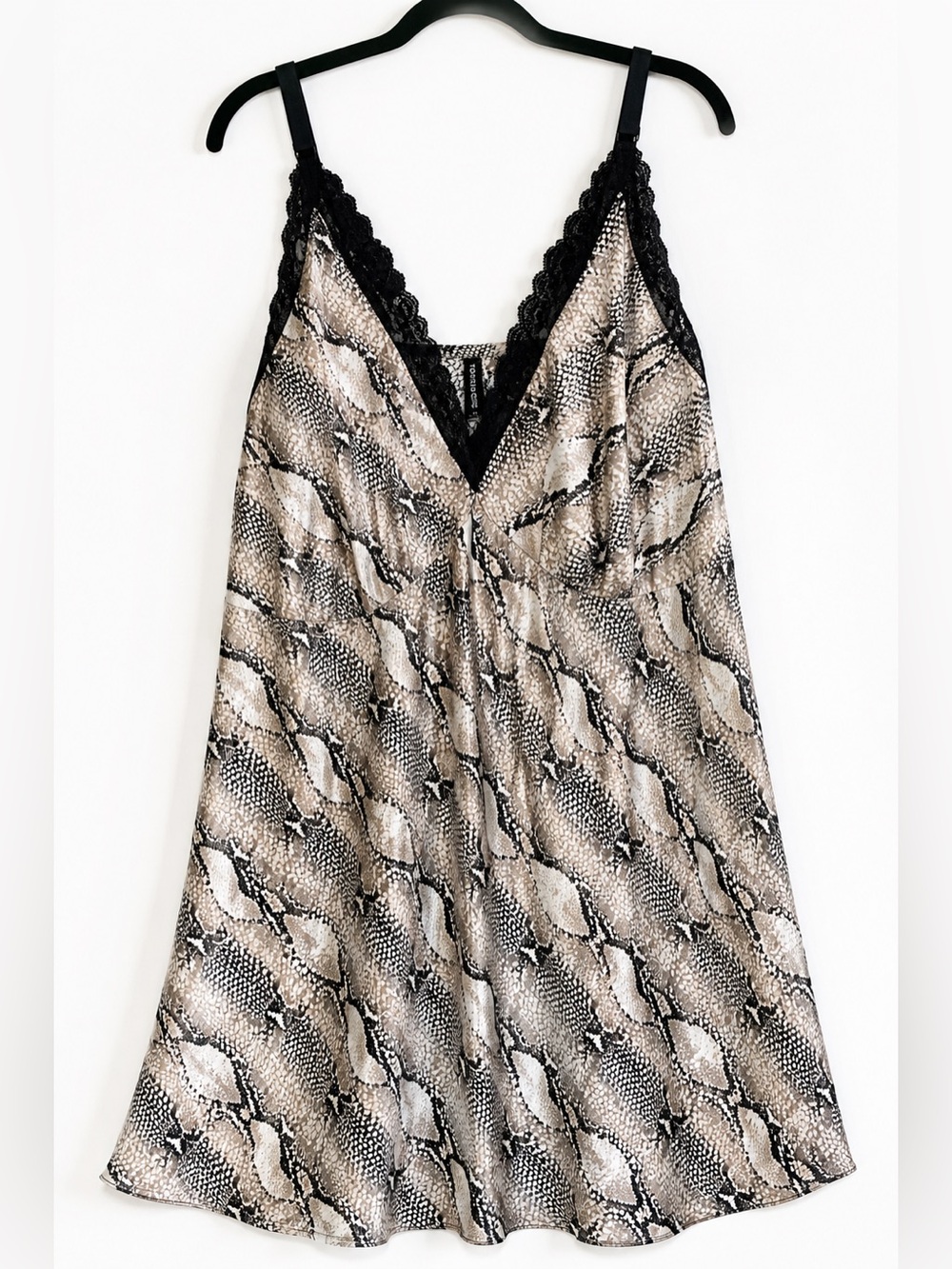 Torrid Curve Size 1 Snake Print Satin Lace Trim Chemise Nightgown
